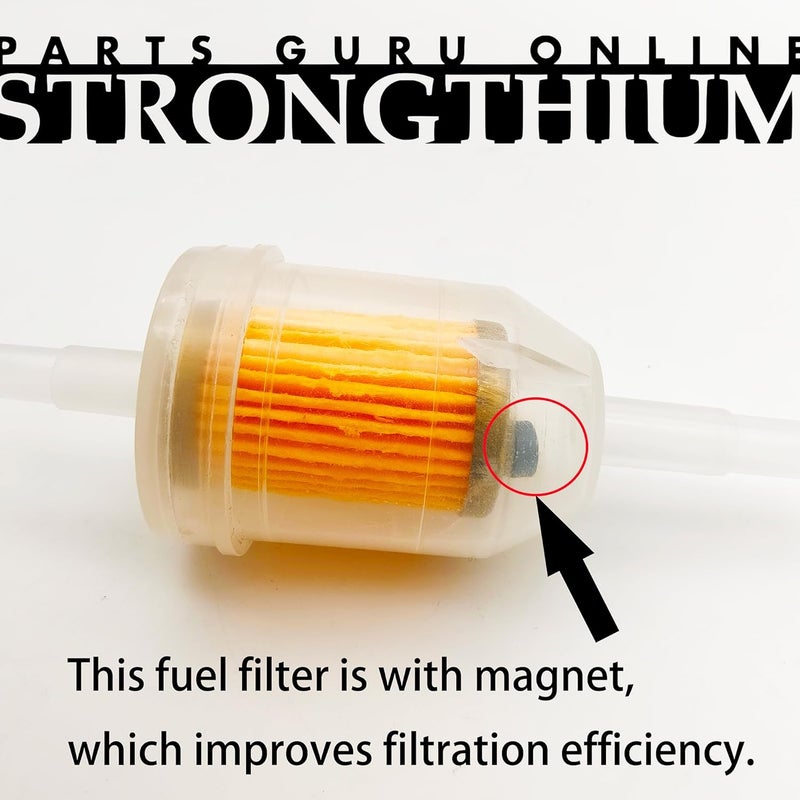 Strongthium 1/4" 5/16" Inline Fuel Filters with Magnet for Briggs & Stratton John Deere Kawasaki Kohler Lawn Mowers Small Tractors Garden Tillers Go Garts & Clamps x20 - Image 2